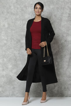 Black Straight Acrylic Solid Shrug image number 4
