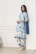 Blue Viscose Rayon Straight Suit Set image number 8