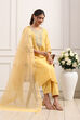 Yellow Poly Chanderi Straight Suit Set