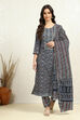 Green Cotton Floral Printed Unstitched Suit Set image number 7