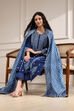 Blue Dyed Printed Straight Suit Set image number 6