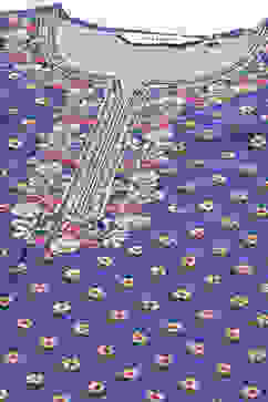 Blue And Off White Cotton Straight Suit Set image number 1