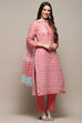 Blue Green Cotton Blend Unstitched Suit set image number 7