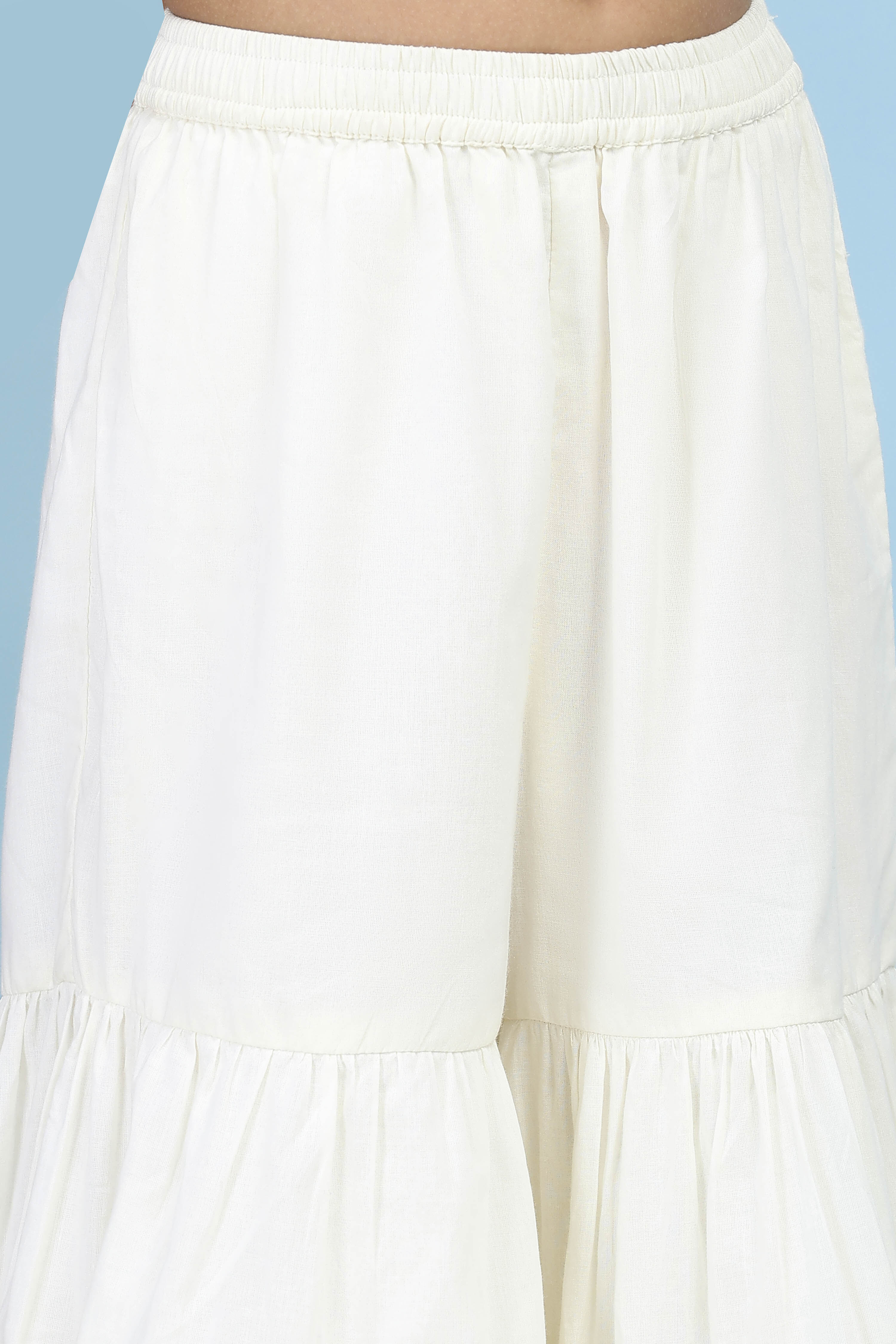 White Poly Chanderi Solid Straight Suit Set image number 2