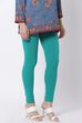 Teal Cotton Blend Solid Anklets image number 3