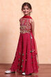 Pink Viscose Blend Straight Suit Set image number 0