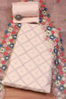Light Pink Chanderi Blend Printed Unstitched Suit Set image number 0