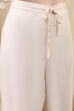 White Rayon Gathered Kurta Palazzo Suit Set image number 2