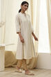 Fuchsia Cotton Printed A-Line Kurta image number 4
