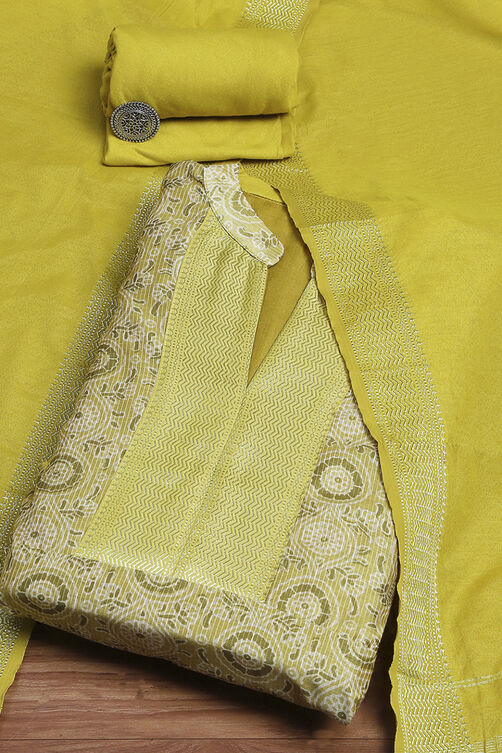 Orange Cotton Digital Print Unstitched Suit Set image number 0