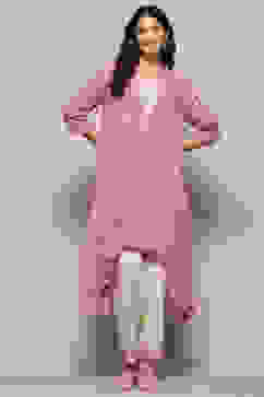 Pink Cotton Printed Kurta Set image number 0