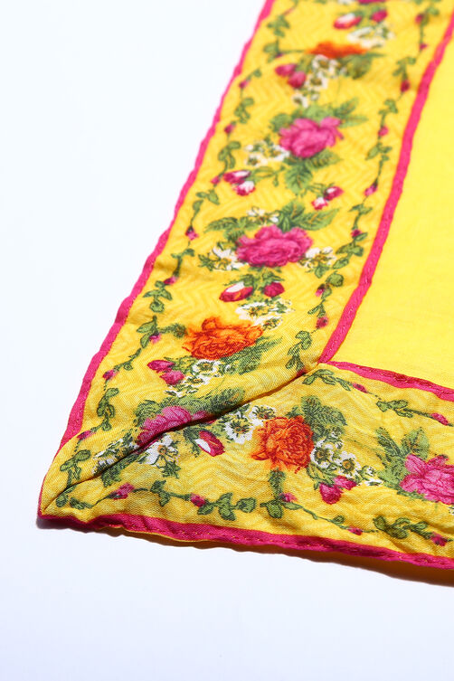 Yellow Cotton Double Layered Kurta Churidar Suit Set image number 2