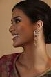 Off-White Gold Plated Brass Drop & Dangler Earrings image number 1