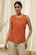 Orange Printed Straight Jacket image number 7