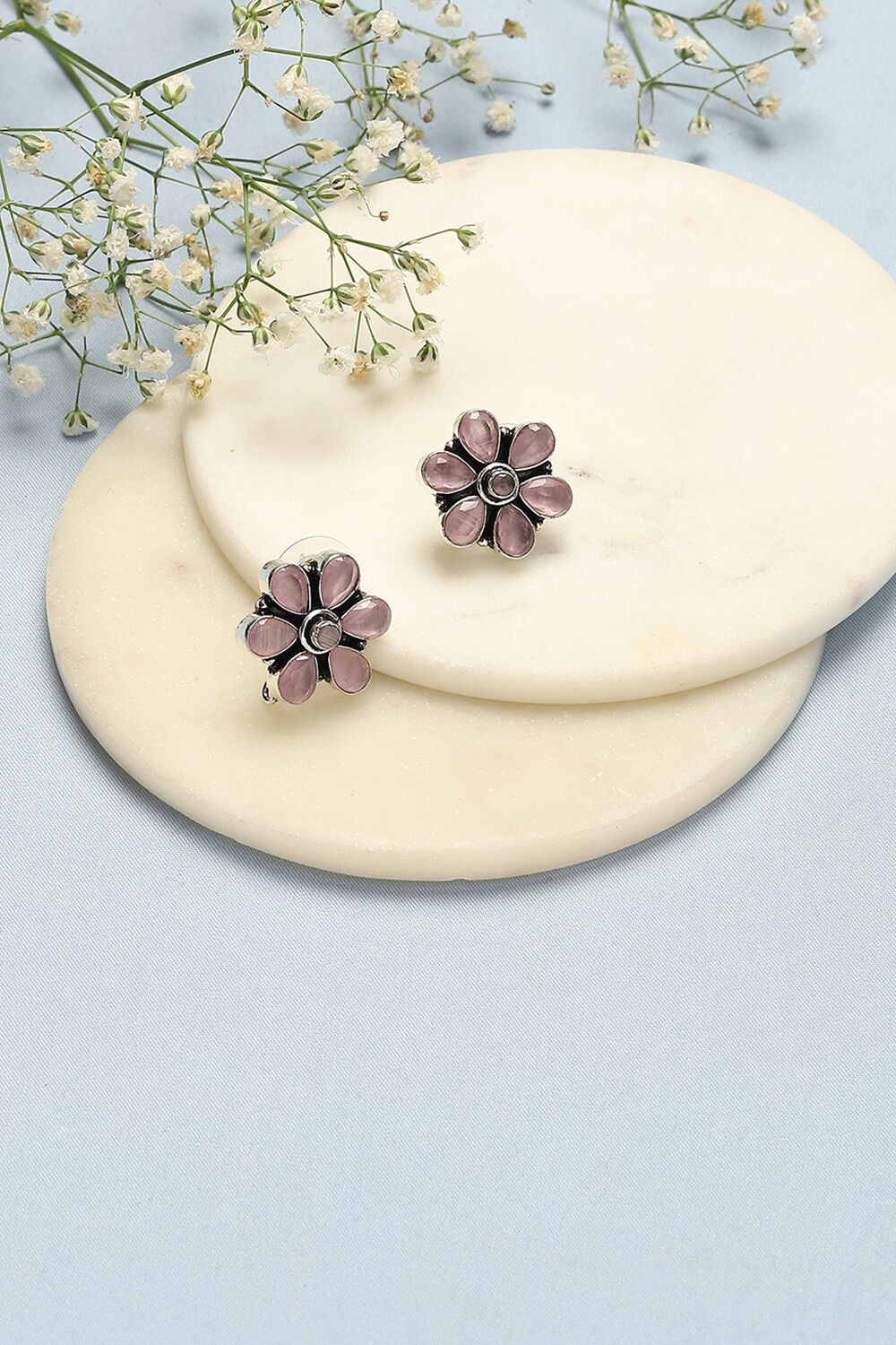 Light Pink Brass Earrings image number 0