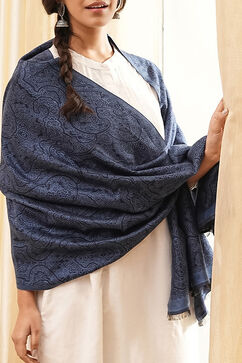 Navy Cotton Blend Dupatta image number 1