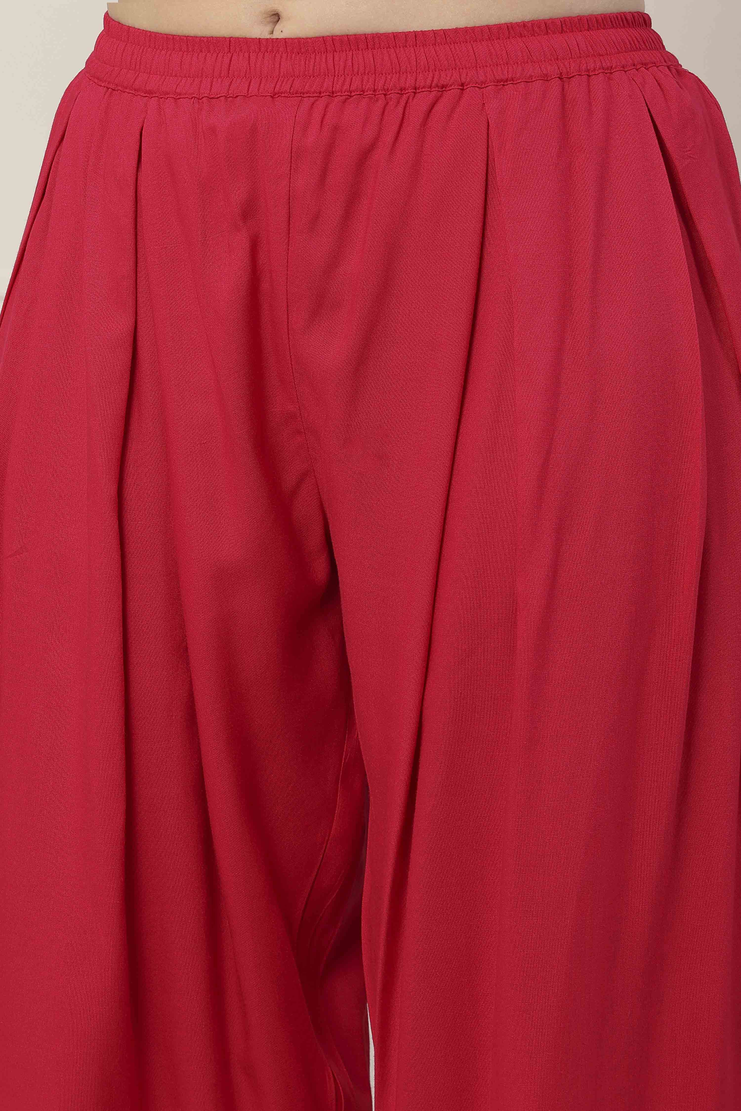 Pink Viscose Rayon Straight Suit Set image number 2