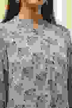 Grey Art Silk Straight Suit Set image number 1