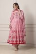 Pink Cotton All-Over Floral Kalidar Suit Set