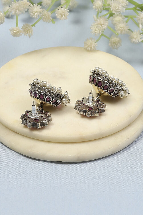 Pink Brass Jhumka image number 2