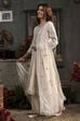 Off White Cotton Silk Anarkali Suit Set image number 3