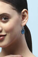 Light Blue Silver-Plated Stone Studded Nepali Danglers image number 3