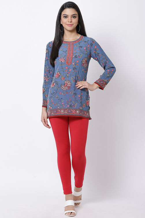 Yellow Art Silk Straight Printed Kurti image number 4