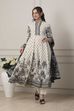 White Cotton Anarkali Suit Set