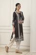 Black Viscose Rayon Ethnic Motif Printed Straight Kurta image number 4