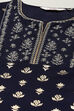 Navy Blue Rayon flax Straight Kurta Palazzo Suit Set image number 1