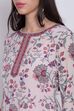 Off White Cotton Blend Printed Kurti image number 1