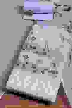 Blue Cotton Blend Hand Embroidered Unstitched Suit Set image number 0