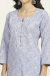 Blue Cotton Unstitched Suit Set image number 2