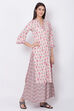 Peach Cotton Straight Kurta Sharara Suit Set image number 4