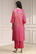 Turquoise Printed Straight Suit Set image number 4