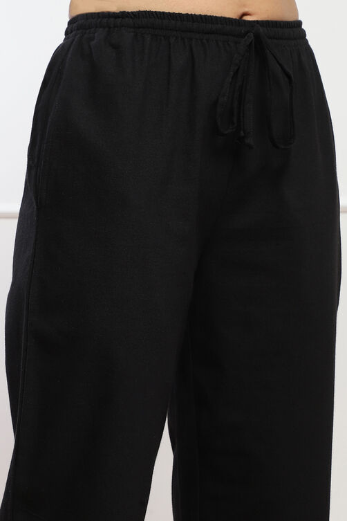 Mustard Cotton Flax Pants image number 1