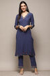 Pink Poly Viscose Straight Suit Set image number 6