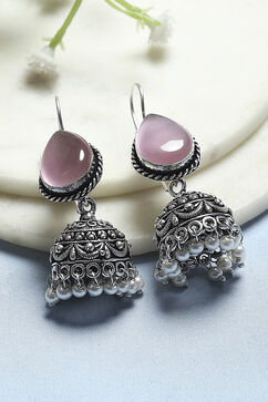 Light Pink Brass Jhumka image number 0