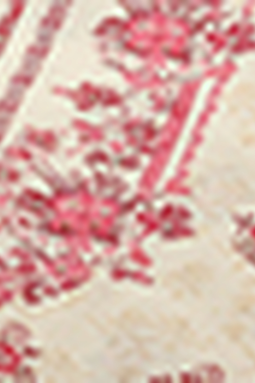 Off-white & Pink Pure Cotton Printed Straight Kurta image number 6