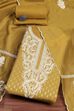 Peach Cotton Blend Thread Embroidered Unstitched Suit Set image number 0