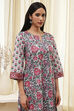 Blue and Pink Cotton Printed Straight Kurta Set image number 1