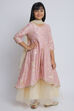 Beige Nylon Modal A-Line Kurta Lehenga Suit Set image number 4