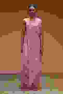 Pink Viscose Georgette Printed One-Shoulder Kurta Set image number 4