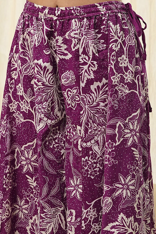 Green Cotton Floral Peplum Suit Set image number 2