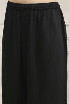 Black Viscose Rayon Relaxed Solid Suit Set image number 2