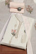White/Pink Cotton Machine Embroidered Unstitched Suit Set image number 0