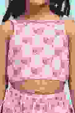 Pink Cotton Printed Regular Lehenga Set image number 1