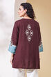 Brown Viscose Rayon Straight Top image number 3