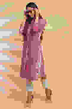 Pink Rayon Straight Kurta Pants Set image number 3