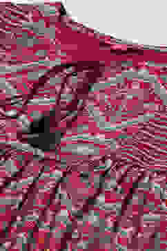 Maroon Silk Tiered Printed Dress image number 1